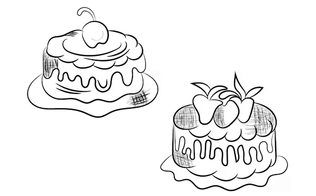 Outline:7qpoqihx_Nw= Cake Clipart